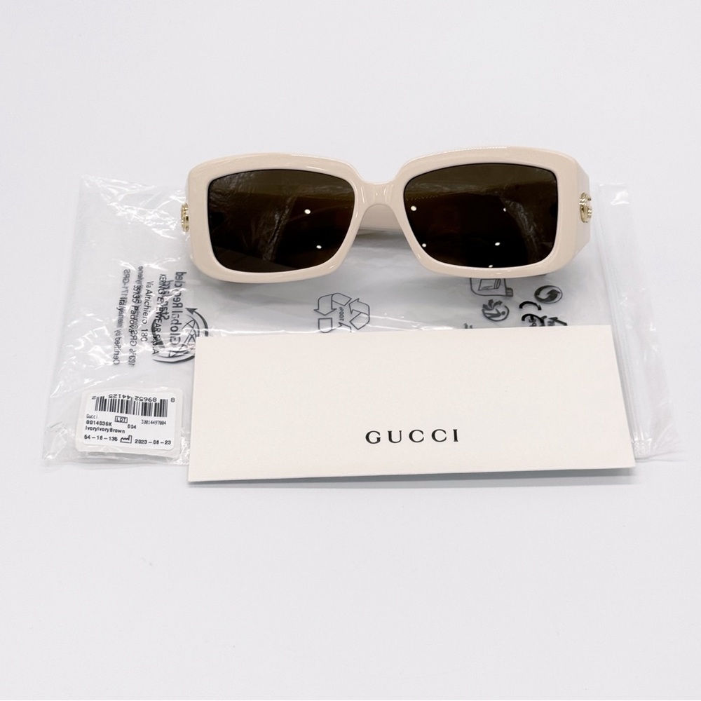 NEW GUCCI GG1403SK 004 WOMEN IVORY SUNGLASSES GUCCI GG1403S - Picture 12 of 13